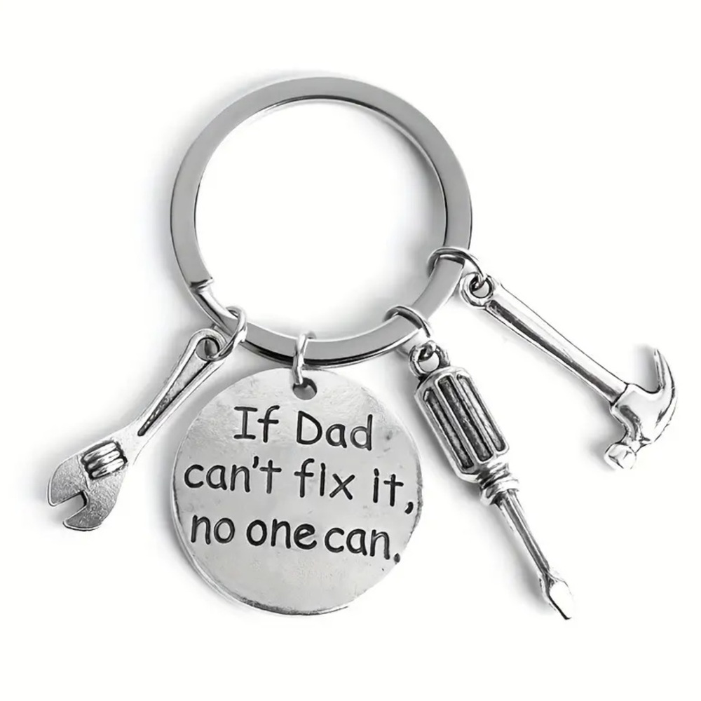 Silver Keychain with Tools Charm